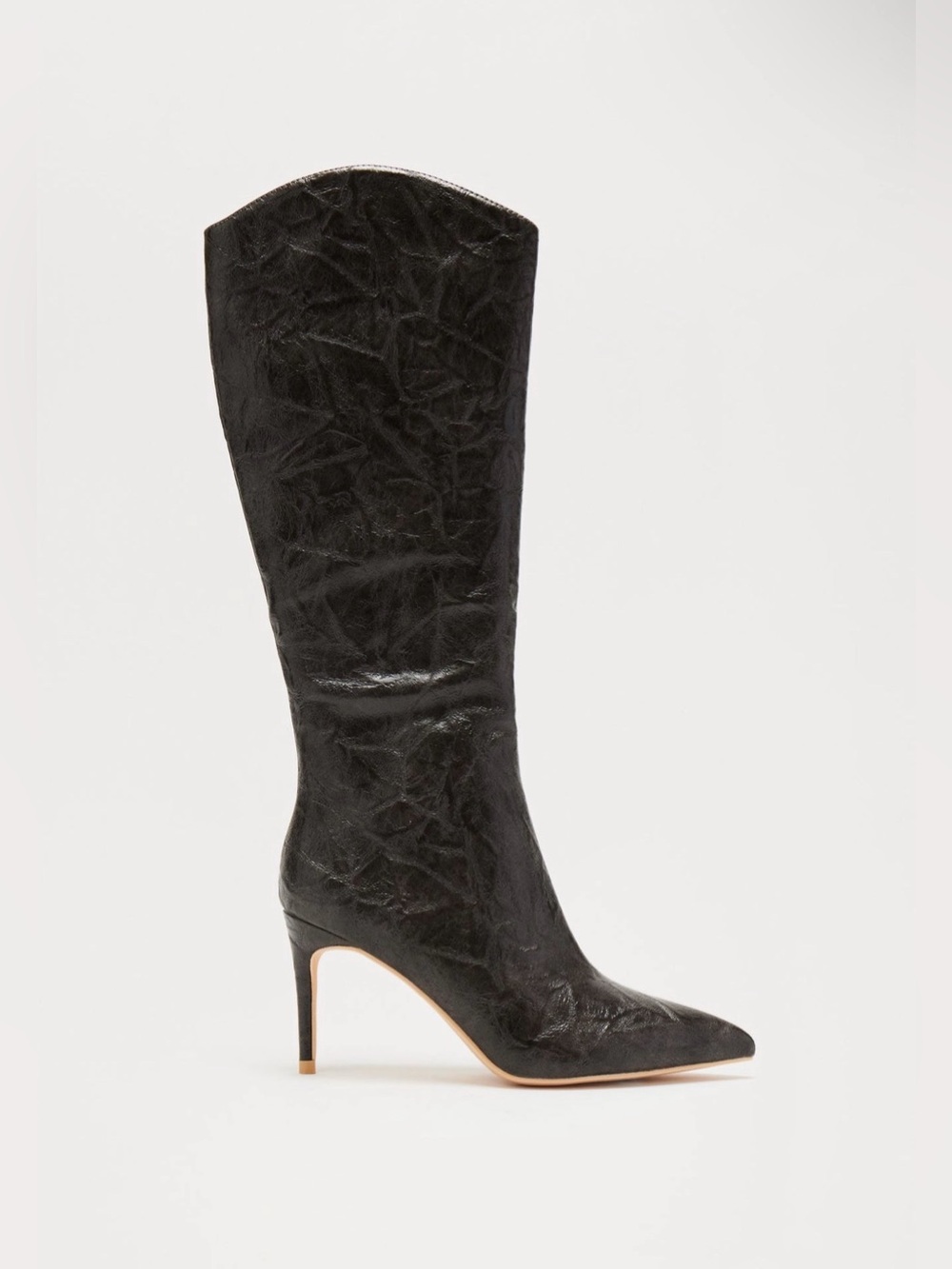 Black Knee-High Pointed Toe Stiletto Boots